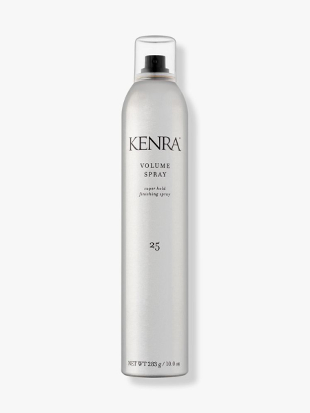 Kenra Volume Spray 25 silver spray canister on light gray background